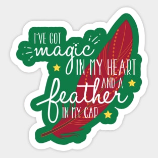 Feather in my Cap (for dark fabrics) Sticker